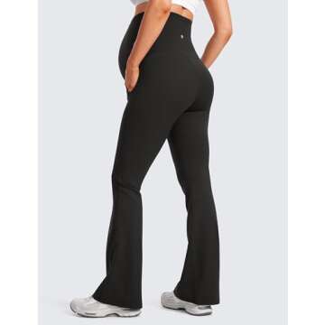 CRZ YOGA Women Butterluxe Maternity Flare Leggings - Comfortable Activewear for Pregnancy