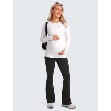 CRZ YOGA Butterluxe Maternity Flare Leggings with Pockets