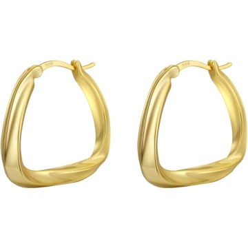 Stylish Thick Gold Hoop Earrings for Women | 18K Gold Plated Chic Design
