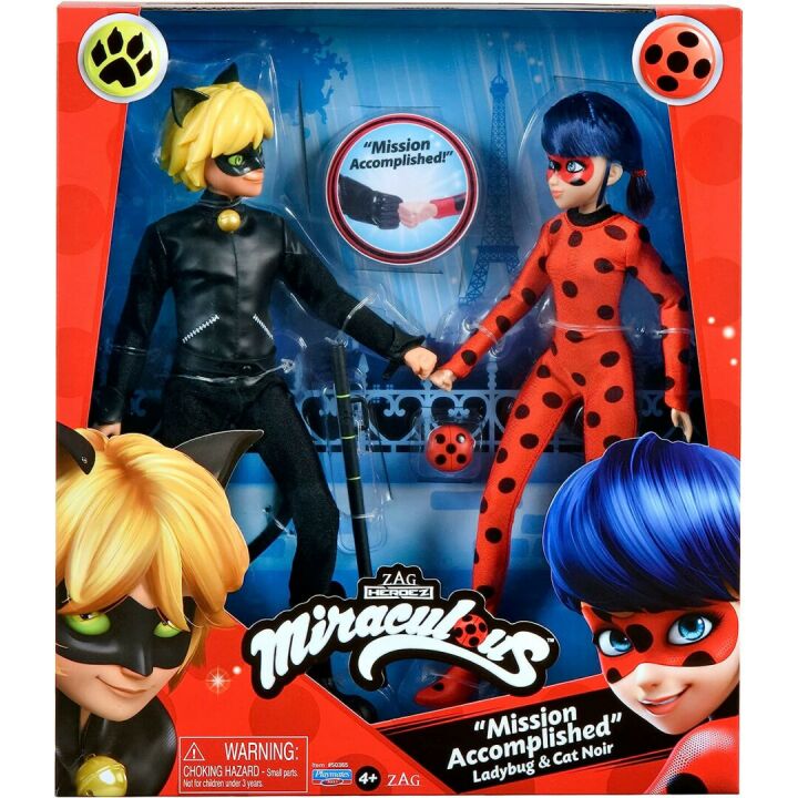 Miraculous Ladybug Doll Set - Ladybug & Cat Noir 2-Pack