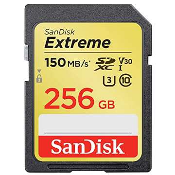 SanDisk 256GB Extreme SDXC Memory Card 150MB/s Speed
