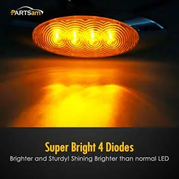 Partsam 10Pcs Amber LED Marker Lights for Trucks