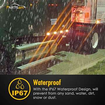 Partsam 10Pcs Amber LED Marker Lights for Trucks