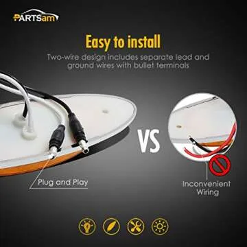 Partsam 10Pcs Amber LED Marker Lights for Trucks