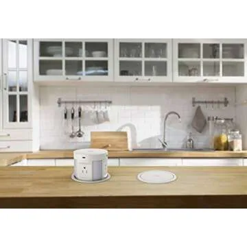 Automatic Pop up Outlet, Wireless Charger Power Strip Surge Protector Recessed Outlet, 4 AC Plug + Type-A and Type-C USB Port Outlets for Countertop Kitchen Island Conference Workbench, ETL Listed