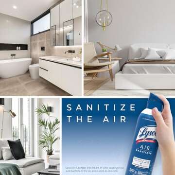 Lysol Air Sanitizer Spray, For Air Sanitization and Odor Elimination, White Linen Scent, 10 Fl. Oz (Pack of 3)