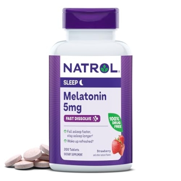 Natrol Fast Dissolve Melatonin 5 mg - 200 Tablets for Restful Sleep