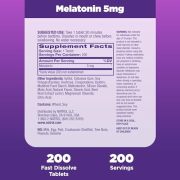 Natrol Melatonin 5 mg Fast Dissolve Tablets for Better Sleep