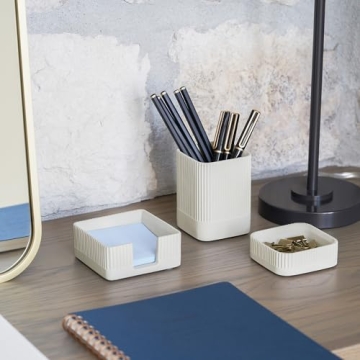 Concrete Desk Organizer Set of 3 - Stylish Office Essentials