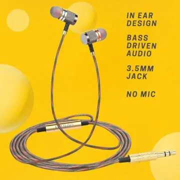 Betron YSM1000 Earphones in Ear Headphones Wired 3.5mm Jack Tangle-Free Cable Case and Noise Isolating Earbuds