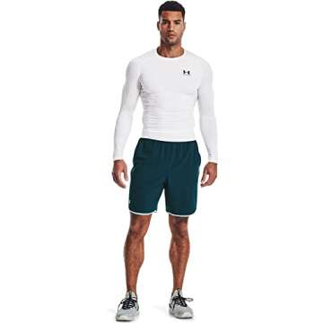 Under Armour Men's Armour HeatGear Compression Long-Sleeve T-Shirt , White (100)/Black, Small