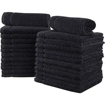 Bliss Casa Towels Salon Towels (24 Pack) 16 x 27 Inch Hand Towels Salon Towels, Hair, Gym, Spa (Black)