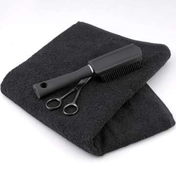 Bliss Casa Towels Salon Towels (24 Pack) 16 x 27 Inch Hand Towels Salon Towels, Hair, Gym, Spa (Black)