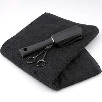 Bliss Casa Towels Salon Towels (24 Pack) 16 x 27 Inch Hand Towels Salon Towels, Hair, Gym, Spa (Black)