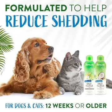 TropiClean Lime & Coconut Deshedding Dog Shampoo & Conditioner Set for Shedding Control | Natural Pet Shampoo & Conditioner Derived from Natural Ingredients | Cat Friendly | Made in the USA | Set of 2