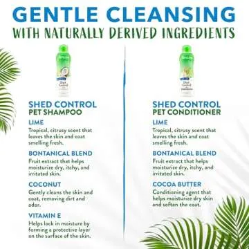 TropiClean Lime & Coconut Deshedding Dog Shampoo & Conditioner Set for Shedding Control | Natural Pet Shampoo & Conditioner Derived from Natural Ingredients | Cat Friendly | Made in the USA | Set of 2