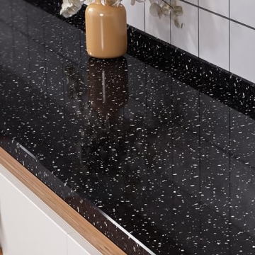 Livelynine Peel and Stick Black Contact Paper for Counters