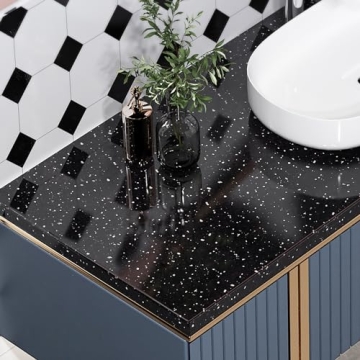 Livelynine Peel and Stick Black Contact Paper for Counters