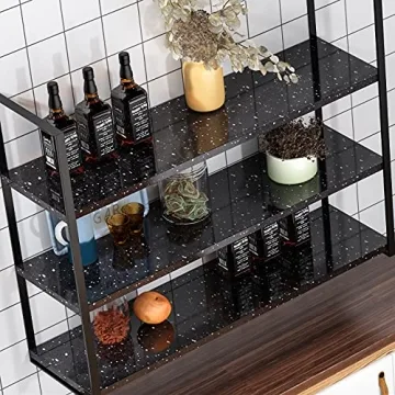 Livelynine Peel and Stick Black Contact Paper for Counters