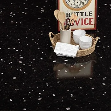 Livelynine Peel and Stick Black Contact Paper for Counters