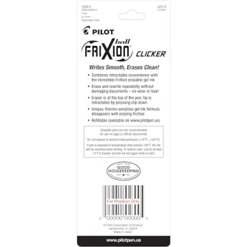 Pilot FriXion Clicker Erasable Gel Pens 3-Pack