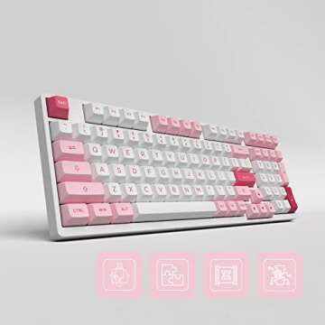 Akko Mechanical Keyboard Wireless 2.4G,3098B Prunus Lannesiana RGB Backlit Hotswap Gaming Keeb, Bluetooth/Wired with PBT Double-Shot Keycaps for Mac & Win & Tablet - CS Radiant Red Linear Switches …