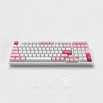 Akko Mechanical Keyboard Wireless 2.4G,3098B Prunus Lannesiana RGB Backlit Hotswap Gaming Keeb, Bluetooth/Wired with PBT Double-Shot Keycaps for Mac & Win & Tablet - CS Radiant Red Linear Switches …