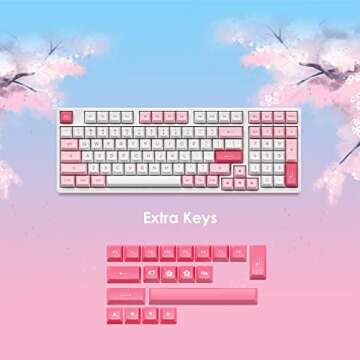 Akko Mechanical Keyboard Wireless 2.4G,3098B Prunus Lannesiana RGB Backlit Hotswap Gaming Keeb, Bluetooth/Wired with PBT Double-Shot Keycaps for Mac & Win & Tablet - CS Radiant Red Linear Switches …