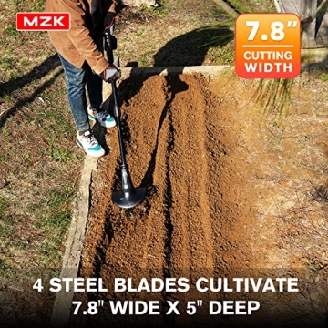 MZK 20V Cordless Tiller Cultivator for Effortless Gardening