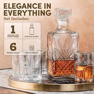Bormioli Rocco Whiskey Gift Set - Elegant Decanter & Glasses