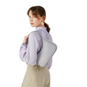 CYHTWSDJ Shoulder Bags for Women, Cute Hobo Tote Handbag Mini Clutch Purse with Zipper Closure (grey...