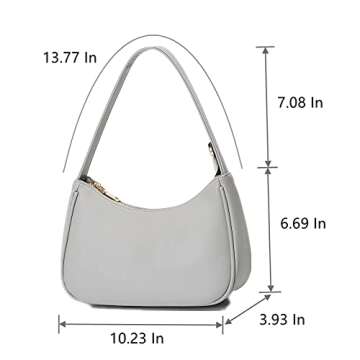 CYHTWSDJ Shoulder Bags for Women, Cute Hobo Tote Handbag Mini Clutch Purse with Zipper Closure (grey)