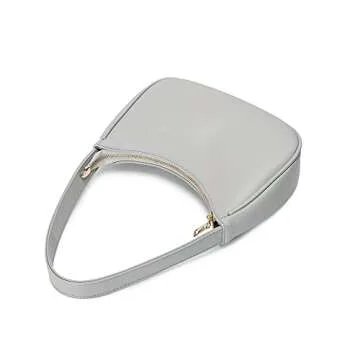 CYHTWSDJ Shoulder Bags for Women, Cute Hobo Tote Handbag Mini Clutch Purse with Zipper Closure (grey)