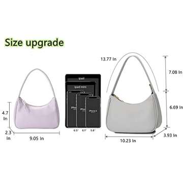 CYHTWSDJ Shoulder Bags for Women, Cute Hobo Tote Handbag Mini Clutch Purse with Zipper Closure (grey)