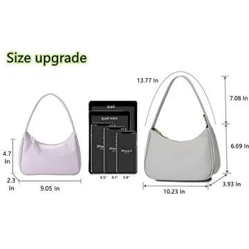 CYHTWSDJ Shoulder Bags for Women, Cute Hobo Tote Handbag Mini Clutch Purse with Zipper Closure (grey)