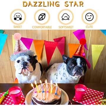 Cute 4 Pack Dog Birthday Hats for Pets Party Fun