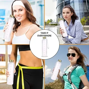 Sursip Motivational Water Bottle 32 oz | Stylish and Leak-Proof
