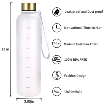 Sursip Motivational Water Bottle 32 oz | Stylish and Leak-Proof
