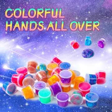 28 Packs Colorful Galaxy Slime, Stretchy & Non-Sticky,Idea Stocking Stuffers for Christmas,Party Favors for Kids, Sensory and Tactile Stimulation, Stress Relief, Educational Game, for Girls & Boys
