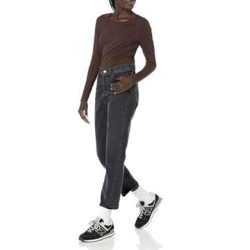 Amazon Essentials Women's Classic-Fit Long-Sleeve Crewneck T-Shirt (Available in Plus Size), Espresso, X-Small