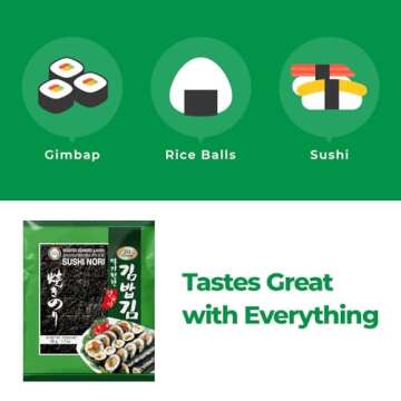 Surasang Gimbap Roasted Seaweed Sheets for Sushi