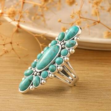 Phyonio Turquoise Sterling Silver Ring for Women