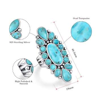Phyonio Turquoise Sterling Silver Ring for Women