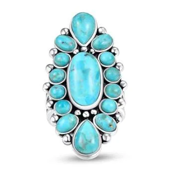 Phyonio Turquoise Sterling Silver Ring for Women