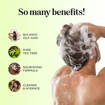 Tea Tree Shampoo and Conditioner Set - Sulfate Free Clarifying Shampoo and Conditioner for Oily Hair...