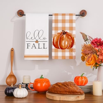 Siilues Fall Kitchen Towels Set of 2 for Kitchen Decor