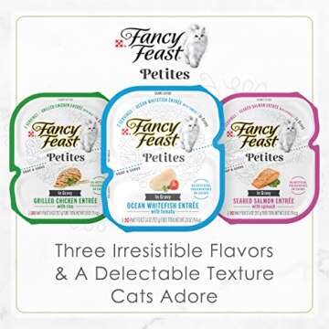 Purina Fancy Feast Gourmet Wet Cat Food Variety Pack, Petites Gravy Collection, break-apart tubs, 24...