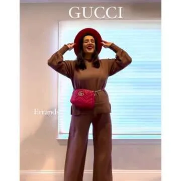 ETCYY NEW Womens Elegant Lounge Sets Knitted Sweatsuit Sets 2 Piece Outfits with Sweater Tops and Wide Leg Sweatpants