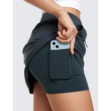 CRZ YOGA 4-Way Stretch Skorts for Women - True Navy