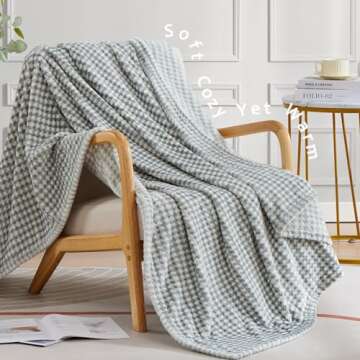 CozyBloom Decorative Ultra Soft Plush Buffalo Plaid Fleece Throw Blanket for Couch, Warm Cozy Velvet...